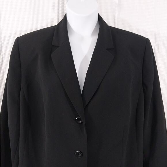 LE SUIT SEPARATES! SLEEK, LUXURIOUS BLACK 3 BUTTON FRONT JACKET, BLAZER! SZ 24W - Picture 4 of 10
